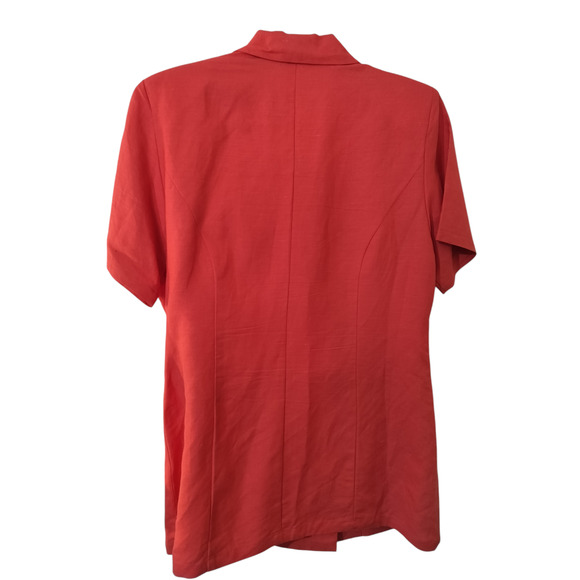 3247) Jennifer Eden Dark Coral Short Sleeve Jacket Short Set J (12 ) S ( 14) - Picture 4 of 10